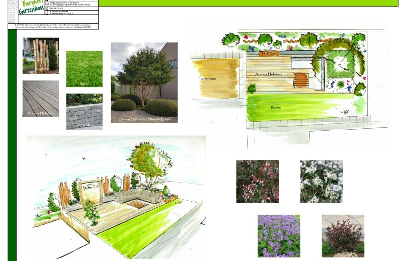 Visualisierung Gartenumgestaltung mit Holzdeck