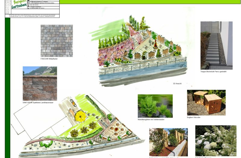 Visualisierung Gartenumgestaltung mit Treppe